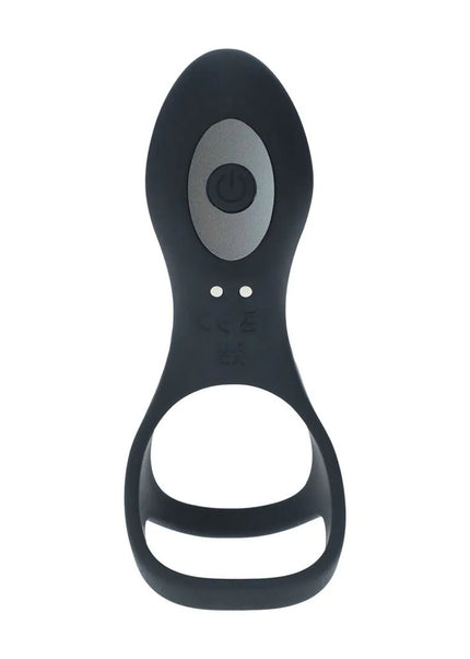 LEVELZ Vibrating Cock & Ball Ring with Shaft Loop - Black USB Rechargeable Vibrating Cock & Ball Rings
