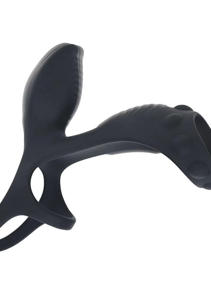 LEVELZ Vibrating Cock & Ball Ring with Shaft Loop - Black USB Rechargeable Vibrating Cock & Ball Rings