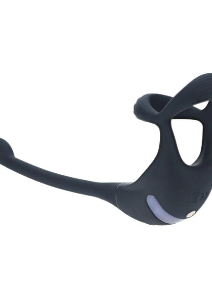 LEVELZ Remote Controlled Vibrating TriO Cock Ring with Prostate Stimulator - Black USB Rechargeable Vibrating Cock Ring with Anal Plug