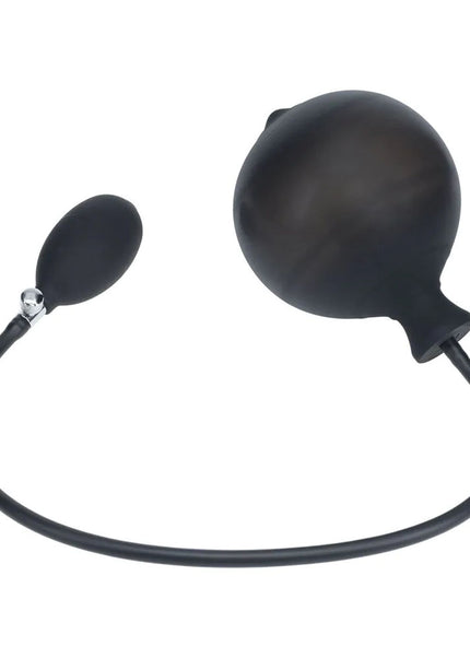 LEVELZ Ribbed Inflatable Anal Plug - Black Inflatable Butt Plug