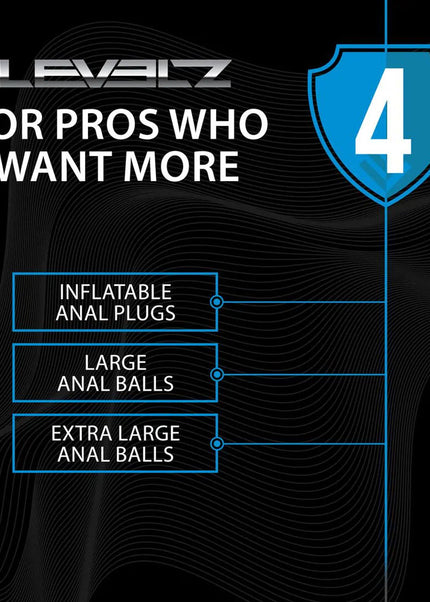 LEVELZ Ribbed Inflatable Anal Plug - Black Inflatable Butt Plug