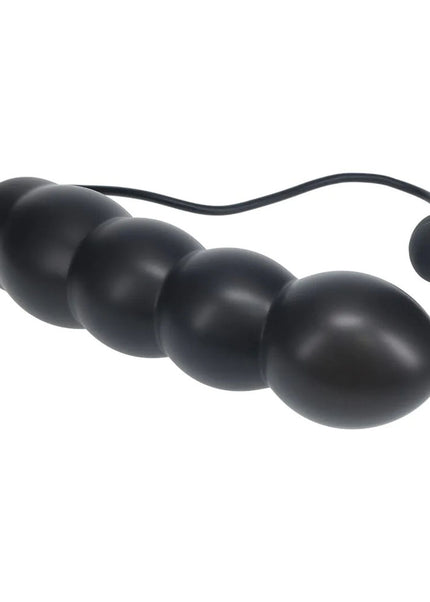 LEVELZ Beaded Inflatable Anal Plug - Black Inflatable Butt Plug