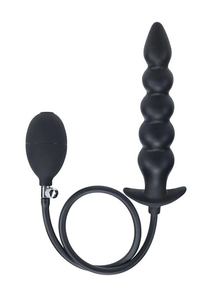 LEVELZ Beaded Inflatable Anal Plug - Black Inflatable Butt Plug