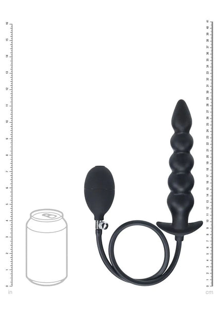 LEVELZ Beaded Inflatable Anal Plug - Black Inflatable Butt Plug
