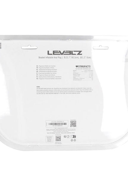 LEVELZ Beaded Inflatable Anal Plug - Black Inflatable Butt Plug