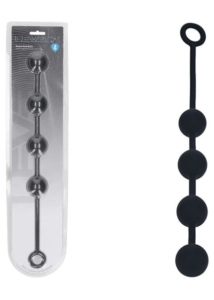 LEVELZ Round Silicone Anal Balls - L - 40mm - Black 40.5 cm Large Anal Beads