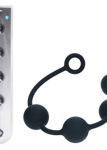 LEVELZ Round Anal Balls - XL - 50mm - Black 46.5 cm XL Anal Beads