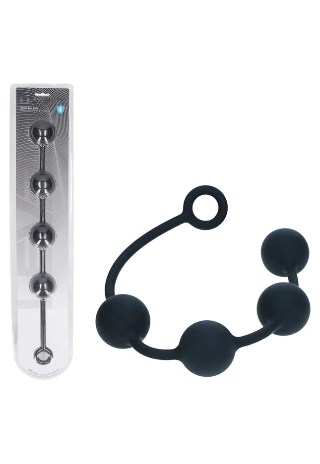 LEVELZ Round Anal Balls - XL - 50mm - Black 46.5 cm XL Anal Beads