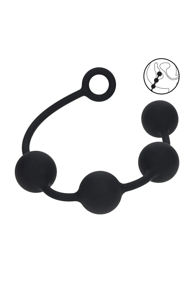 LEVELZ Round Anal Balls - XL - 50mm - Black 46.5 cm XL Anal Beads