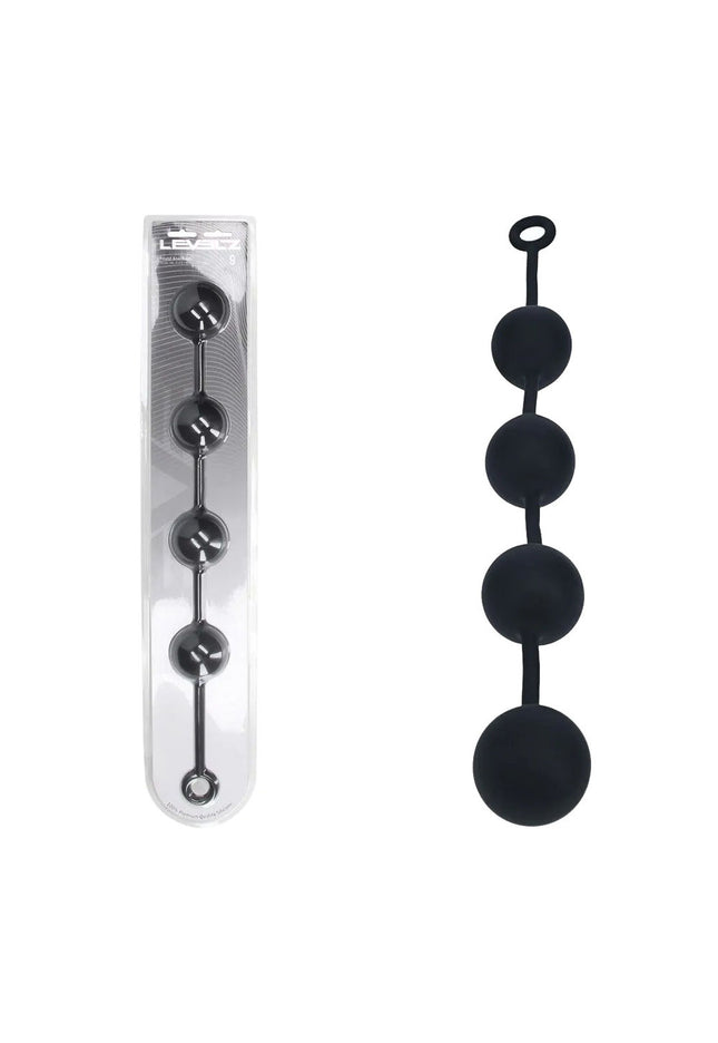 LEVELZ Round Anal Balls - XXL - 60mm - Black 52.5 cm XXL Anal Beads