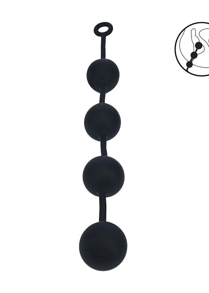 LEVELZ Round Anal Balls - XXL - 60mm - Black 52.5 cm XXL Anal Beads