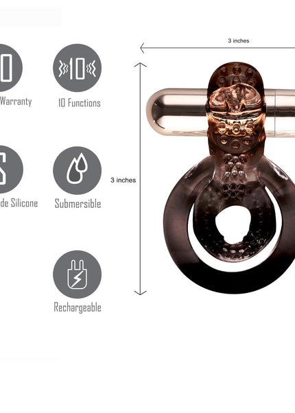 Maia Jayden - Rose Gold USB Rechargeable Vibrating Cock & Ball Rings