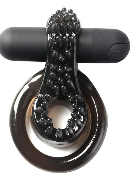 Maia Jagger - Black USB Rechargeable Vibrating Cock & Ball Ring