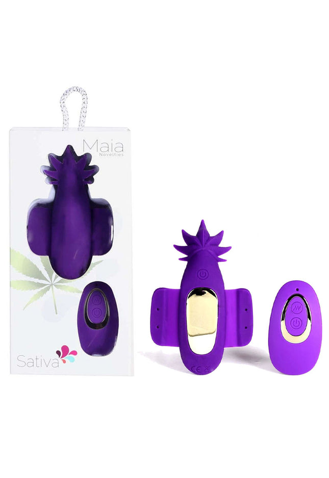 Maia Sativa 420 - Purple USB Rechargeable Panty Vibe with Remote
