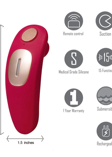 Maia Remi - Red USB Rechargeable Panty Vibe with Suction