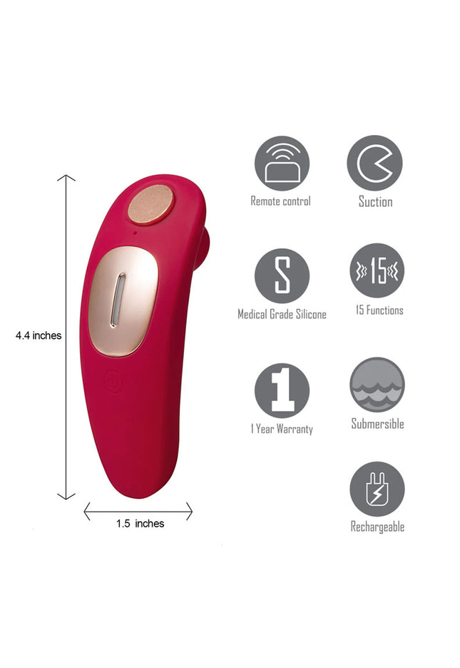 Maia Remi - Red USB Rechargeable Panty Vibe with Suction