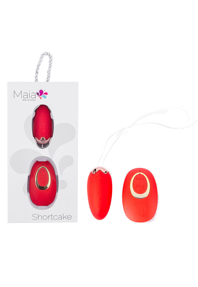 Maia SHORTCAKE - Red USB Rechargeable Vibrating Egg with Wireless Remote
