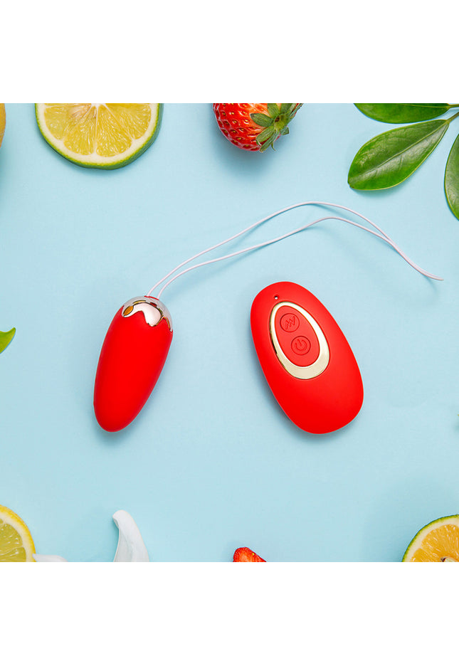 Maia SHORTCAKE - Red USB Rechargeable Vibrating Egg with Wireless Remote