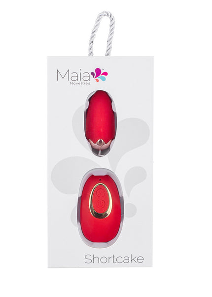 Maia SHORTCAKE - Red USB Rechargeable Vibrating Egg with Wireless Remote