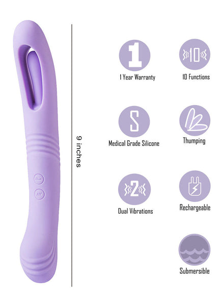 Maia HARPER - Purple 24.1 cm USB Rechargeable Vibrator