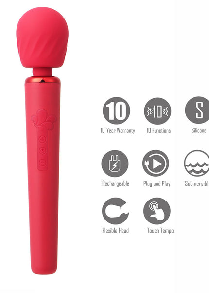 Maia NALA - Red - Red 30 cm USB Rechargeable Massage Wand