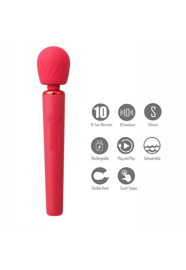 Maia NALA - Red - Red 30 cm USB Rechargeable Massage Wand