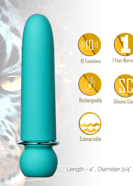 Maia JAGUAR - Blue - Blue 10.1 cm USB Rechargeable Bullet