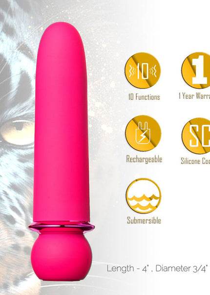 Maia JAGUAR - Pink - Pink 10.1 cm USB Rechargeable Bullet