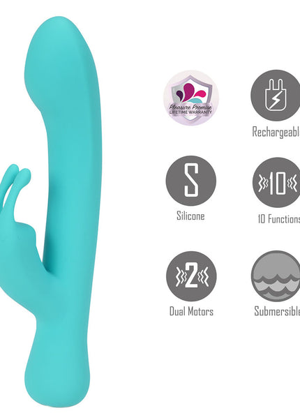 Maia ZARA - Teal - Teal 17.1 cm USB Rechargeable Rabbit Vibrator