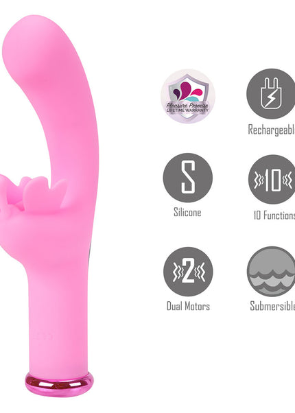 Maia MYLA - Pink - Pink 15.9 cm USB Rechargeable Butterfly Vibrator