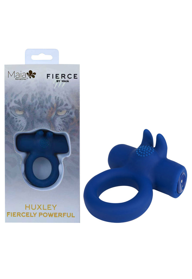 Maia HUXLEY - Blue - Blue USB Rechargeable Strong Vibrating Cock Ring