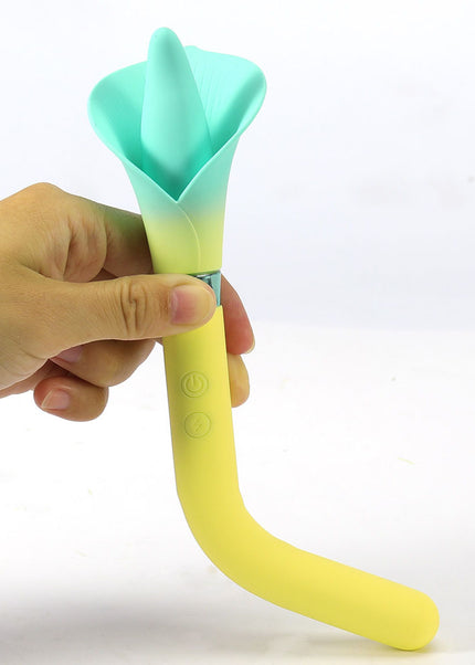 Maia VALA - Yellow - Yellow/Green 22.2 cm USB Rechargeable Flower Vibrator