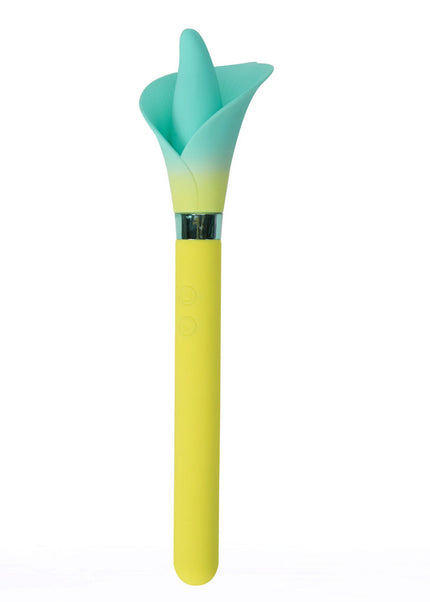 Maia VALA - Yellow - Yellow/Green 22.2 cm USB Rechargeable Flower Vibrator