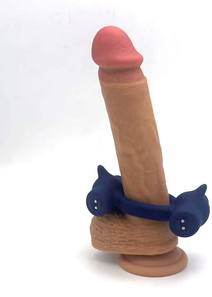 Maia RONAN - Blue - Blue USB Rechargeable Dual Vibrating Cock Ring