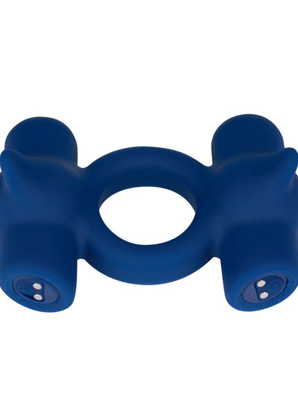 Maia RONAN - Blue - Blue USB Rechargeable Dual Vibrating Cock Ring