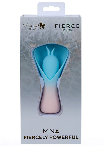 Maia MINA - Blue - Blue/Pink USB Rechargeable Fluttering Flower Stimulator