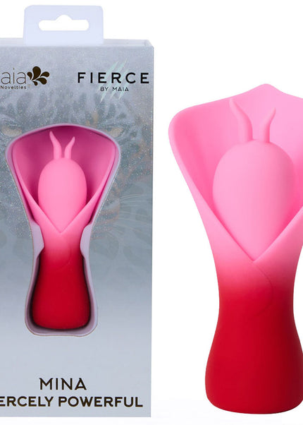 Maia MINA - Red - Red/Pink USB Rechargeable Fluttering Flower Stimulator