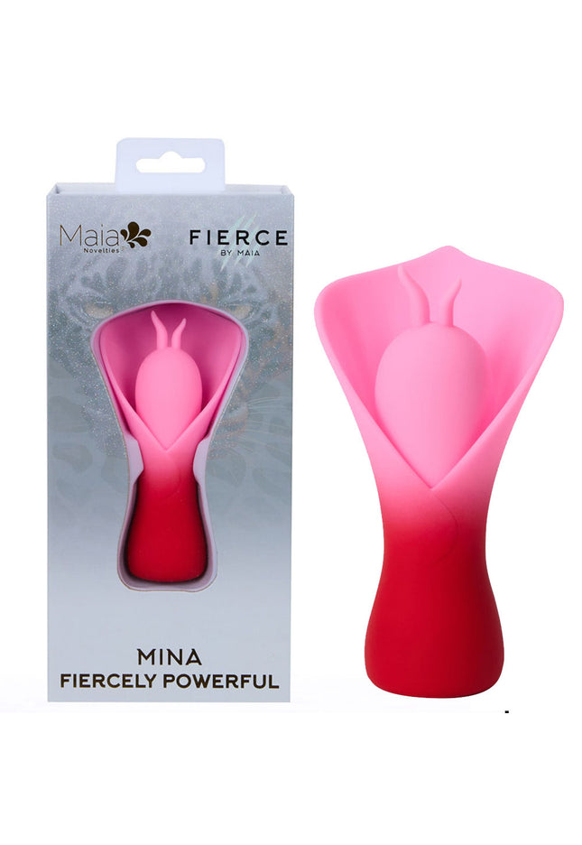 Maia MINA - Red - Red/Pink USB Rechargeable Fluttering Flower Stimulator