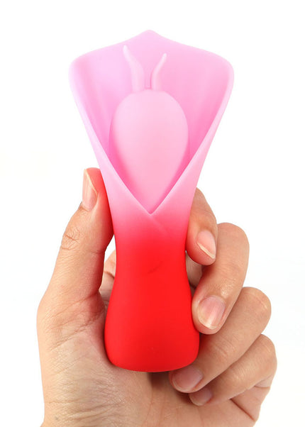 Maia MINA - Red - Red/Pink USB Rechargeable Fluttering Flower Stimulator