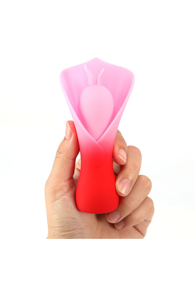 Maia MINA - Red - Red/Pink USB Rechargeable Fluttering Flower Stimulator