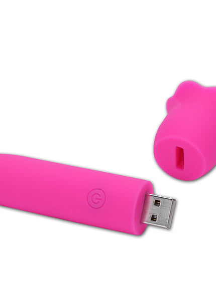 Maia VIBEDRIVE - Pink - Pink 10 cm USB Rechargeable Bullet with 16 GB Storage