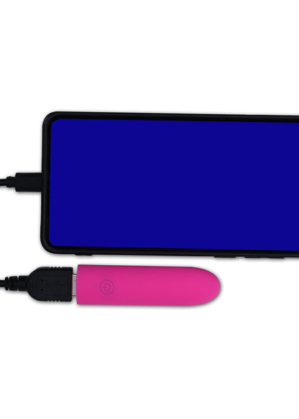 Maia VIBEDRIVE - Pink - Pink 10 cm USB Rechargeable Bullet with 16 GB Storage