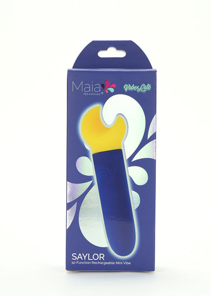 Maia SAYLOR - Blue/Yellow 11.1 cm USB Rechargeable Bullet