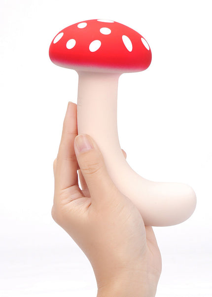 Maia ALICE - Red/White 15.2 cm USB Rechargeable Dual Vibrating Mushroom