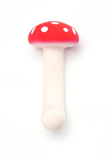 Maia ALICE - Red/White 15.2 cm USB Rechargeable Dual Vibrating Mushroom