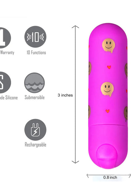Maia Giggly - Pink 7.6 cm USB Rechargeable Bullet