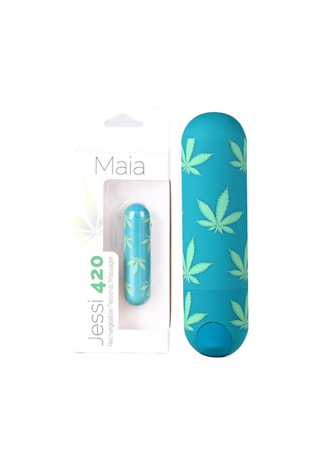 Maia Jessi 420 - Emerald Green 7.6 cm USB Rechargeable Bullet