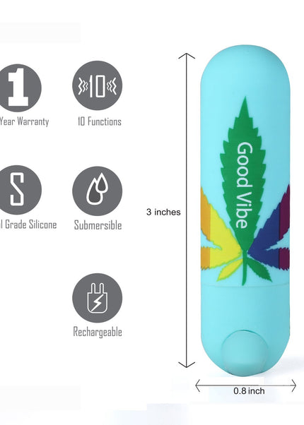 Maia Jessi 420 - Teal 7.6 cm USB Rechargeable Bullet