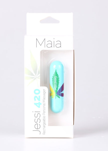 Maia Jessi 420 - Teal 7.6 cm USB Rechargeable Bullet