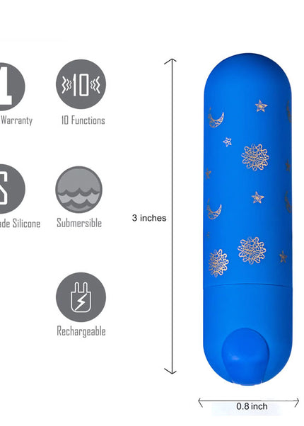 Maia Luna - Blue 7.6 cm USB Rechargeable Bullet